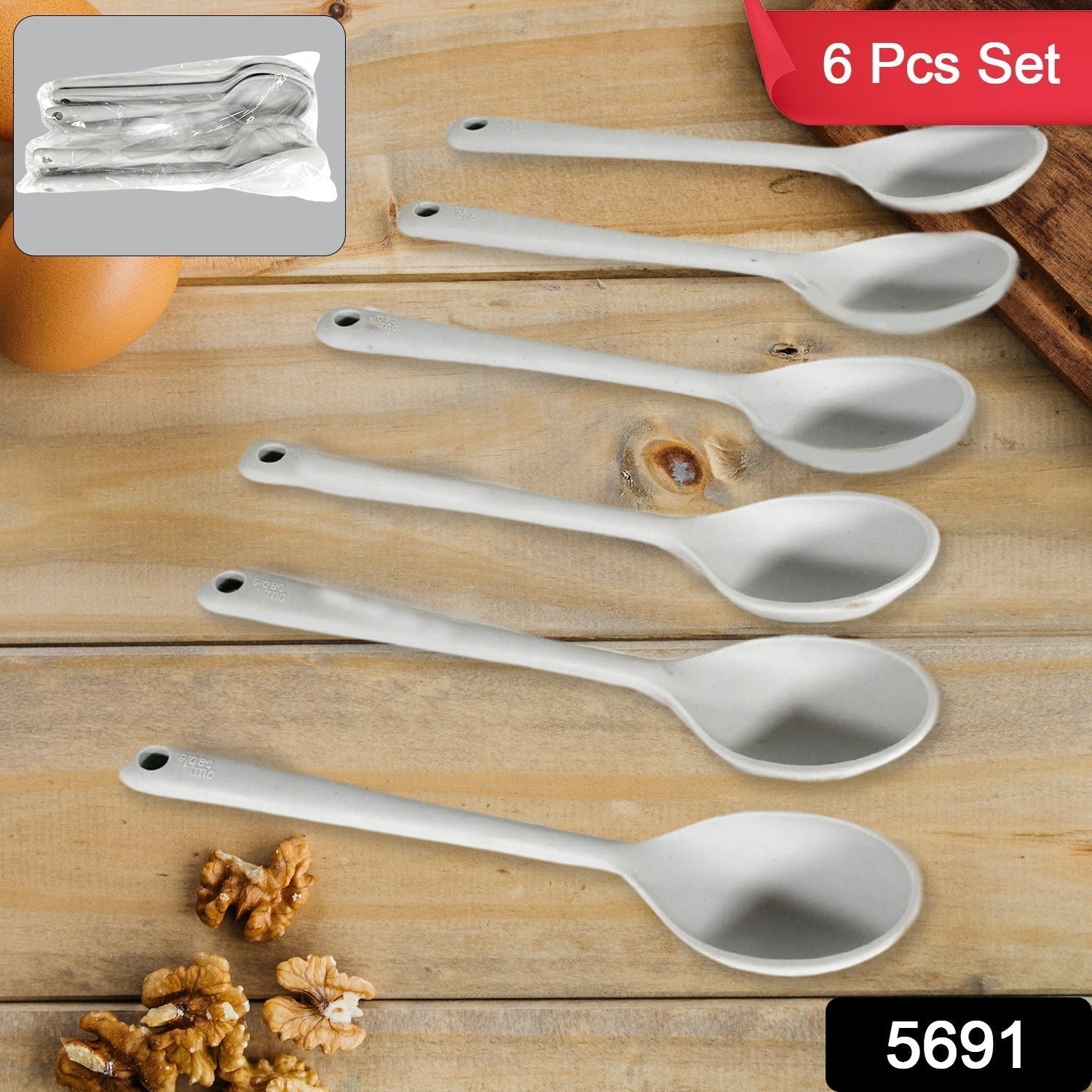 MULTIPURPOSE SILICONE SPOON, SILICONE BASTING SPOON NON-STICK KITCHEN UTENSILS HOUSEHOLD GADGETS HEAT-RESISTANT NON STICK SPOONS KITCHEN COOKWARE ITEMS FOR COOKING AND BAKING (6 Pc Set) travel sahayak