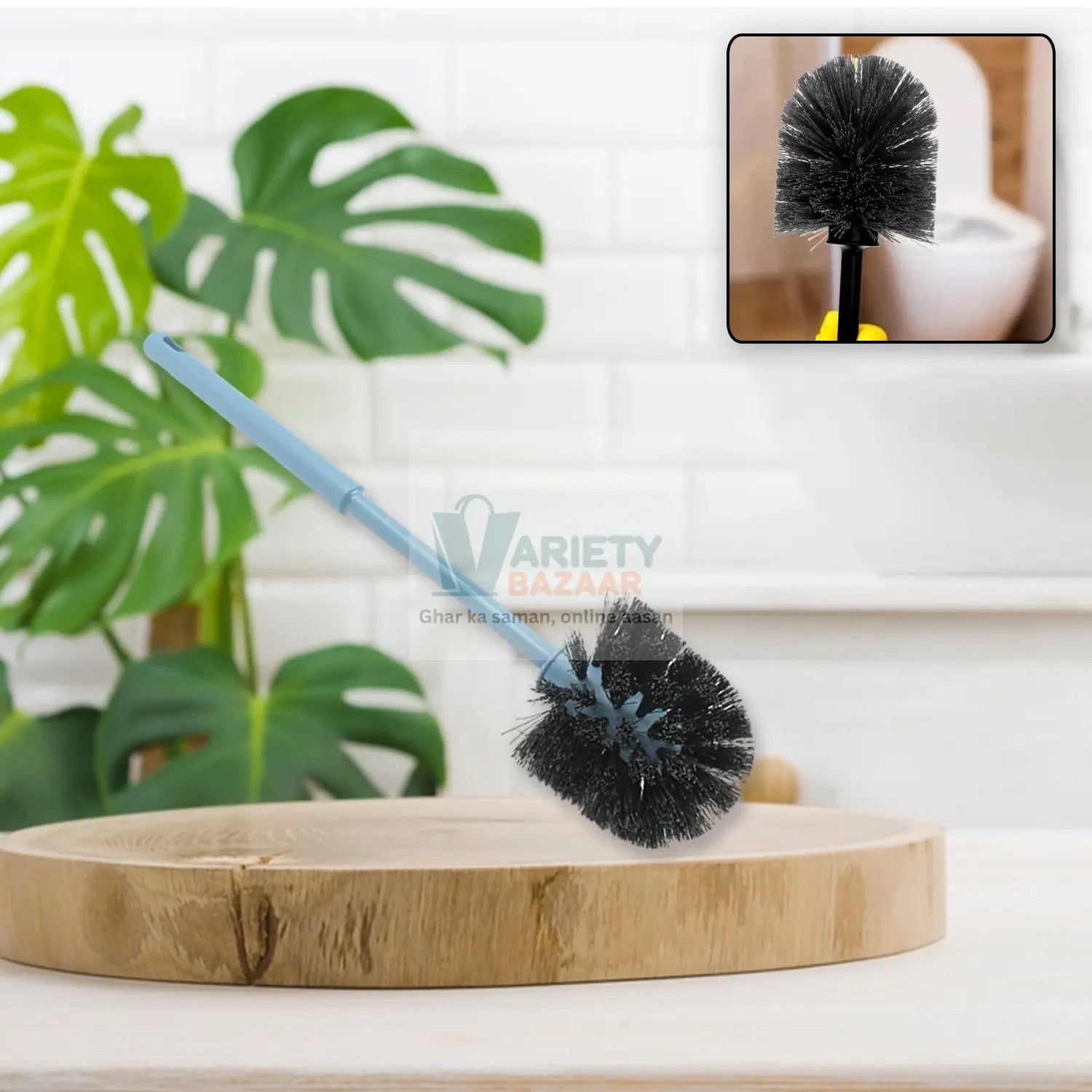 1338 PLASTIC ROUND TOILET CLEANER BRUSH PLASTIC BATHROOM CLEANER - ROUND HOCKEY STICK SHAPE TOILET BRUSH Travel Sahayak
