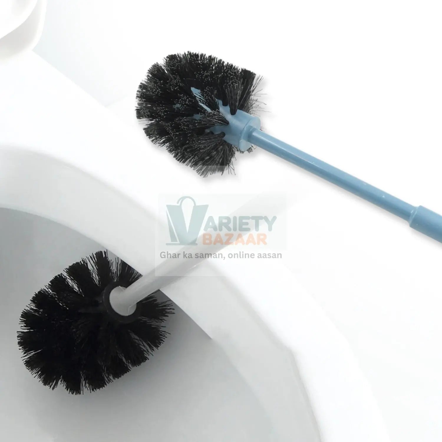 1338 PLASTIC ROUND TOILET CLEANER BRUSH PLASTIC BATHROOM CLEANER - ROUND HOCKEY STICK SHAPE TOILET BRUSH Travel Sahayak