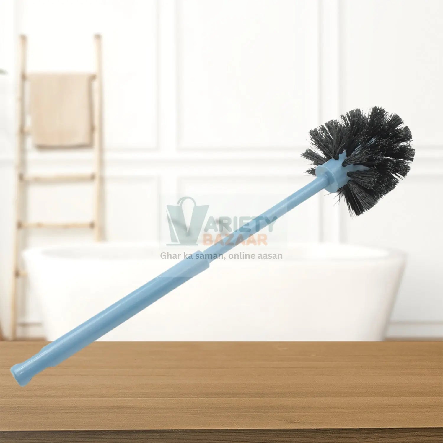 1338 PLASTIC ROUND TOILET CLEANER BRUSH PLASTIC BATHROOM CLEANER - ROUND HOCKEY STICK SHAPE TOILET BRUSH Travel Sahayak