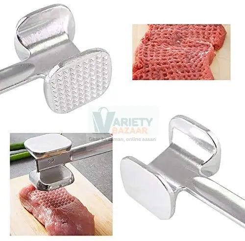 1595 Double Side Beaf Steak Mallet Meat Hammer Tool Aluminium High Quality Tool For Home & Restaurant Use Travel Sahayak