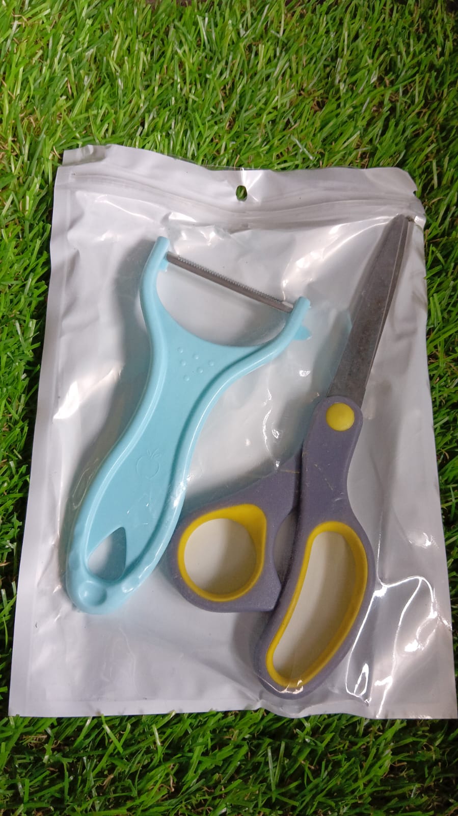 Stainless Steel Kitchen Scissors & Multipurpose Peeler (2 Pc Set / Scissor & Peeler) travel sahayak