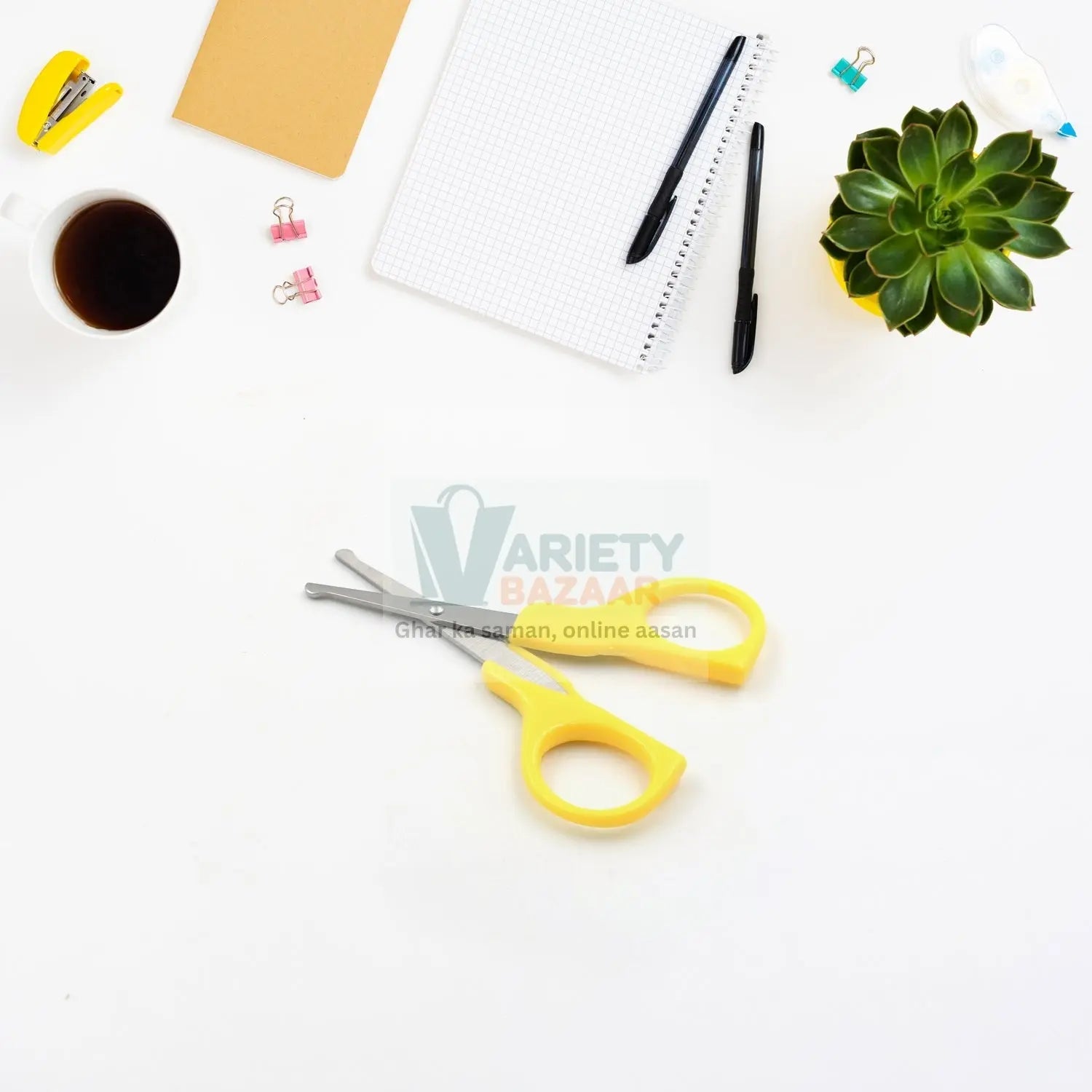 1775  Small Students Plastic Hand Tools Handle Paper Cutter Card Making Scrapbook Craft Scissors, Craft Shears Sharp Scissors, Stainless Steel Blade Scissors (1 Pc) Travel Sahayak