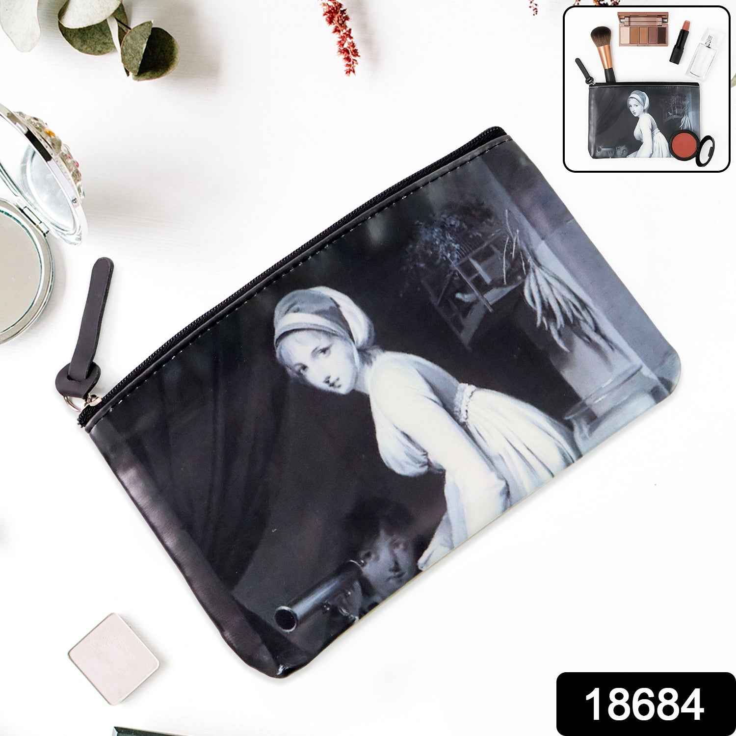 Stylish Multipurpose Makeup & Stationery Bag (19x12cm & 1pc)
