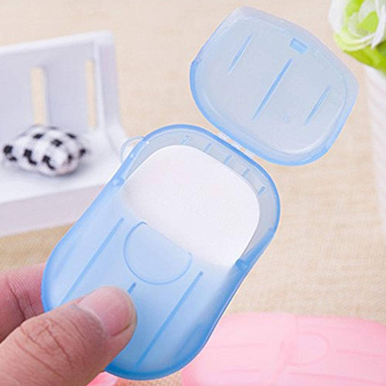 Portable Easy Carry Travel Paper Soap Sheet with Mini Box (20 Sheets in a Pack Approx / Mix Color) travel sahayak