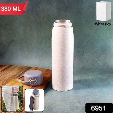 6951 High Portable Water Bottle Creative Wheat Fragrance Glass Bottle Water With Mobile Phone Holder Wide Mouth Glass Water 380ml (Moq - 80 Pc)