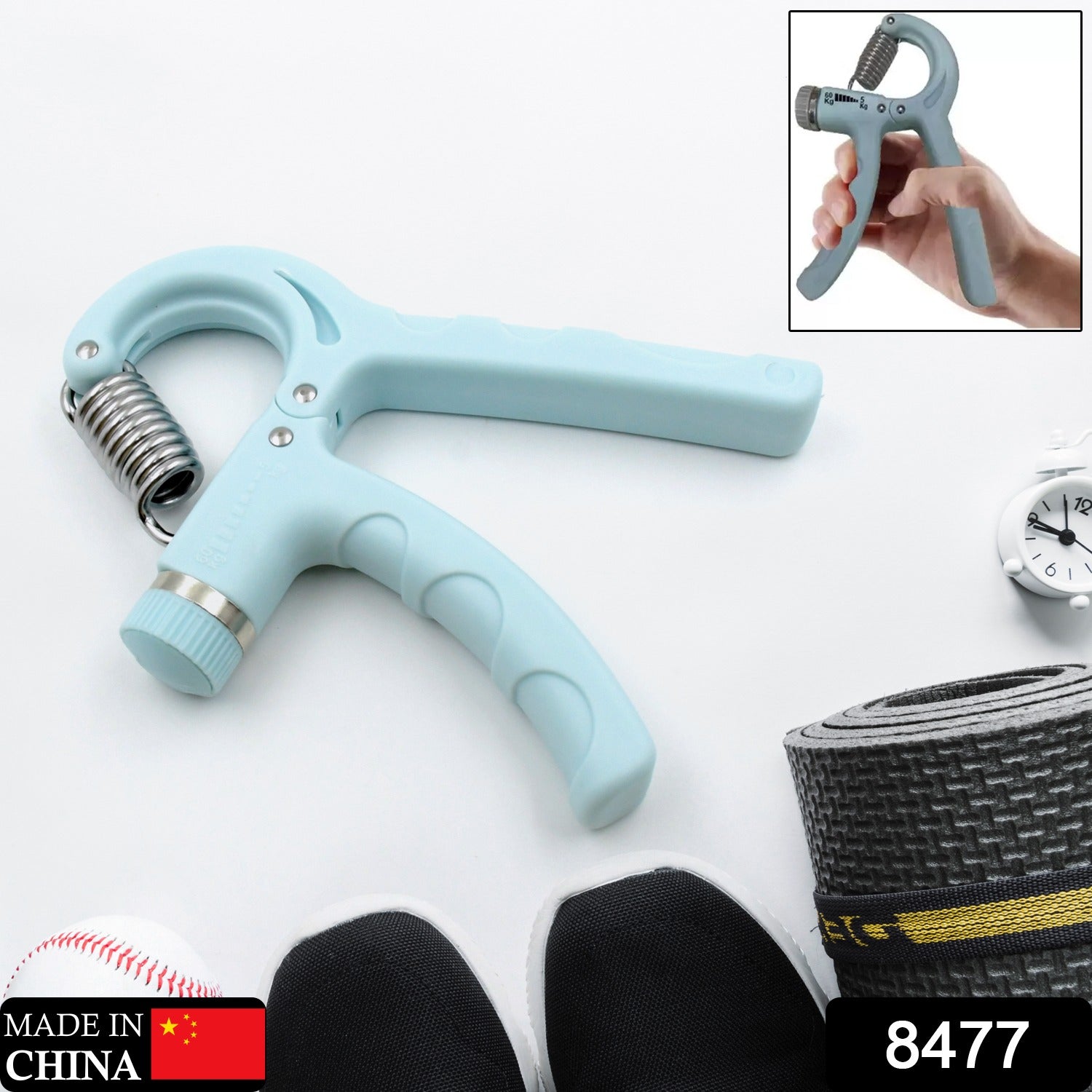 Gym Fitness Hand Grip Men Adjustable Finger Heavy Exerciser Strength for Muscle Recovery Hand Gripper Trainer strengthener (1 Pc) Variety Bazaar