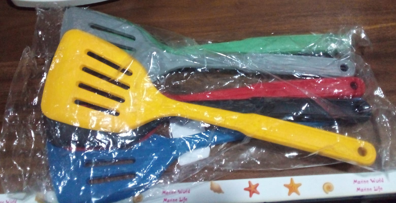 Multipurpose Silicone Spoon, Silicone Basting Spoon Non-Stick Kitchen Utensils Household Gadgets Heat-Resistant Non Stick Spoons Kitchen Cookware Items For Cooking and Baking (6 Pcs Set) travel sahayak