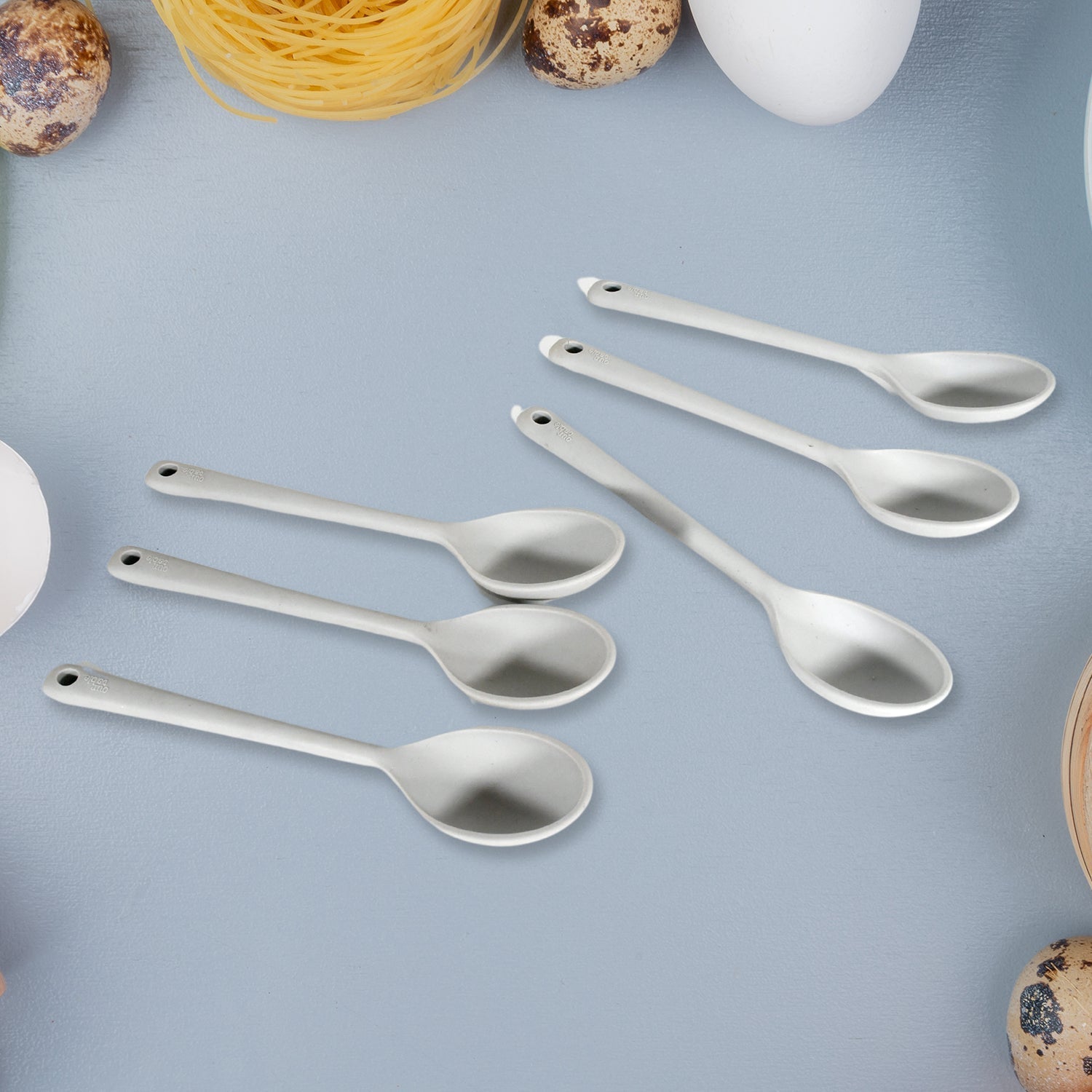 MULTIPURPOSE SILICONE SPOON, SILICONE BASTING SPOON NON-STICK KITCHEN UTENSILS HOUSEHOLD GADGETS HEAT-RESISTANT NON STICK SPOONS KITCHEN COOKWARE ITEMS FOR COOKING AND BAKING (6 Pc Set) travel sahayak