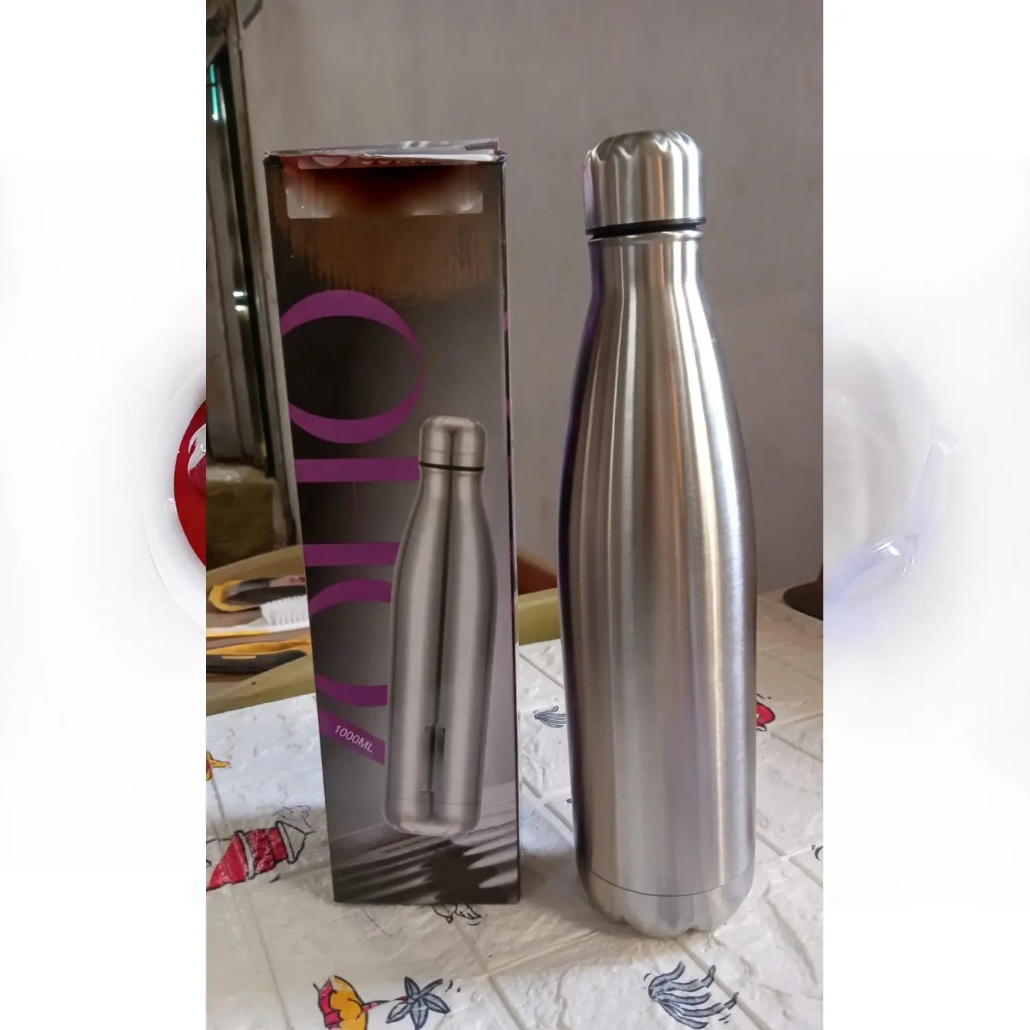 6897 Stainless Steel Water Bottle, Fridge Water Bottle, Stainless Steel Water Bottle Leak Proof, Rust Proof, Cold & Hot Thermos steel Bottle| Leak Proof | Office Bottle | Gym | Home | Kitchen | Hiking | Trekking | Travel Bottle (1000 ml - varietybazaar.co.in