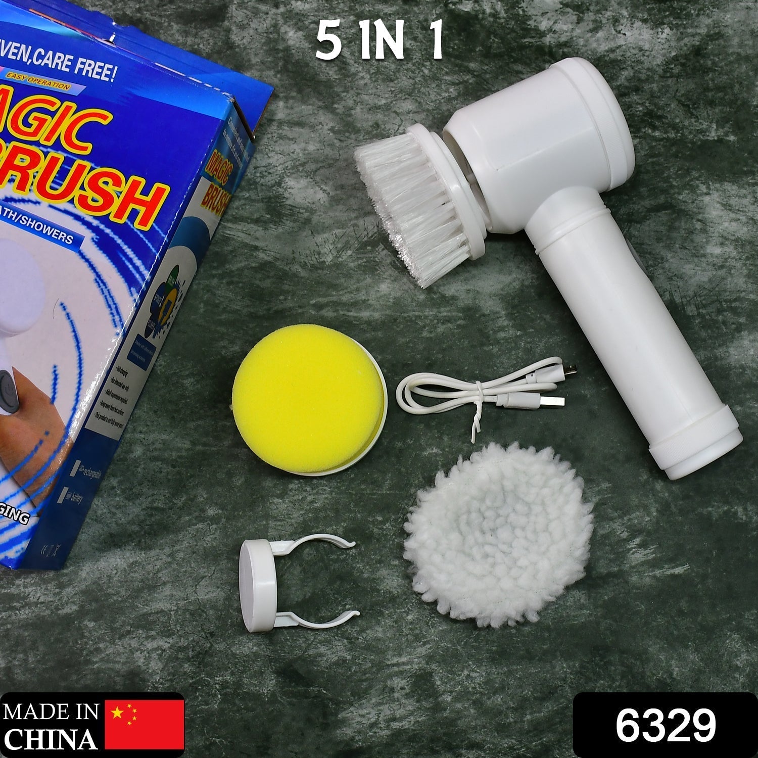 5in1 Home Kitchen Electric Cleaning Brush, Electric Spin Scrubber Variety Bazaar