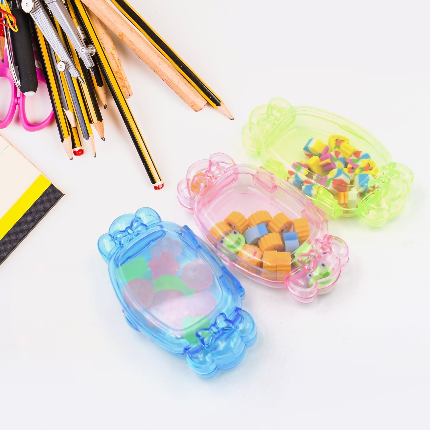 Cute School Eraser Set Cute Eraser Multi Design Rubber Erasers For Pencil Cleaning Stationery School Student Girl Kids (24 Pcs Set) travel sahayak