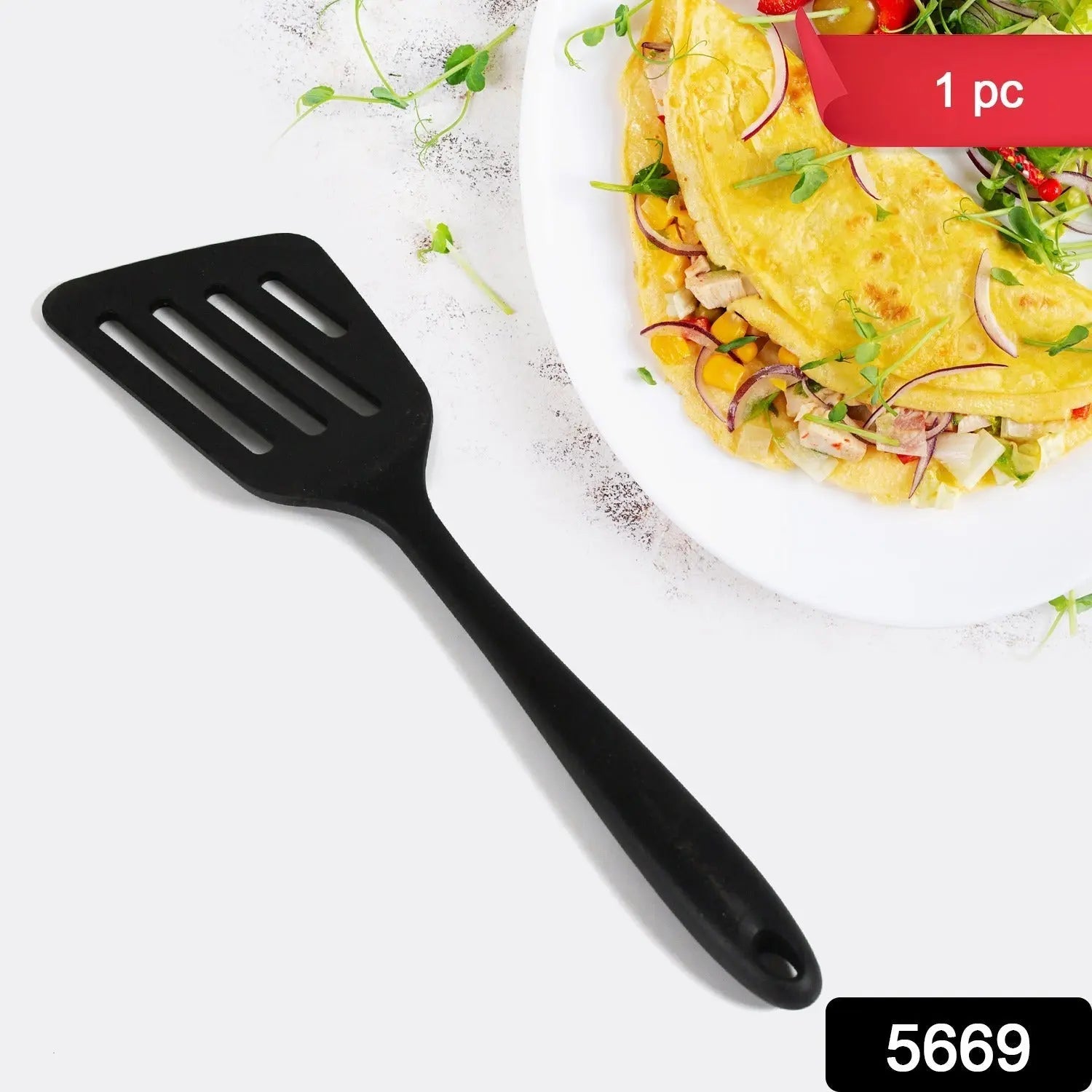 5669 Multipurpose Silicone Spoon, Silicone Basting Spoon Non-Stick Kitchen Utensils Household Gadgets Heat-Resistant Non Stick Spoons Kitchen Cookware Items For Cooking and Baking (1 Pc) - varietybazaar.co.in