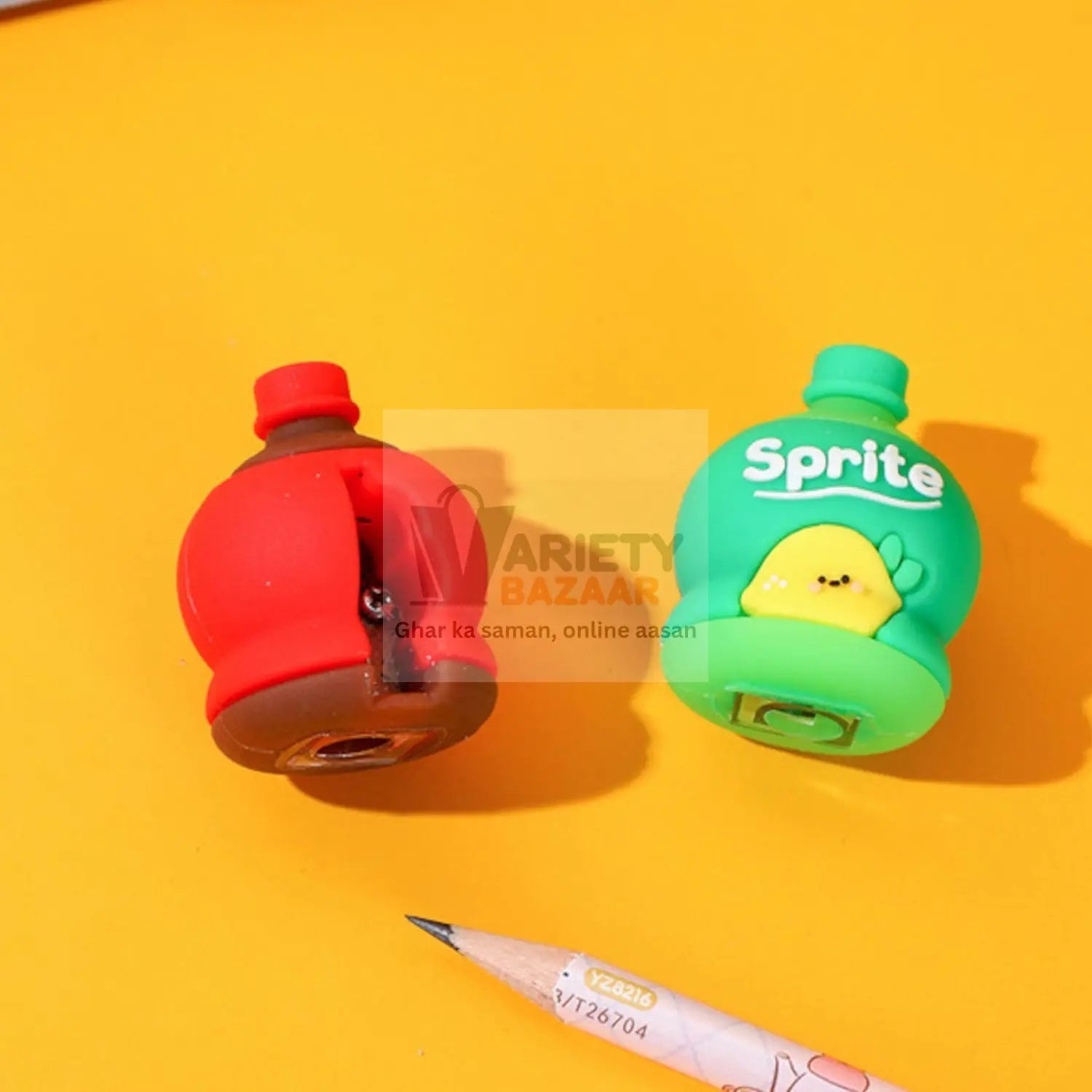 2-in-1 3D Cold Drink Bottle Shape Rubber Pencil Sharpener and Eraser Set, Stationery for Kids School Boys Girls, Birthday Return Gifts (24 Pcs Set & 1 Pc ) Travel Sahayak