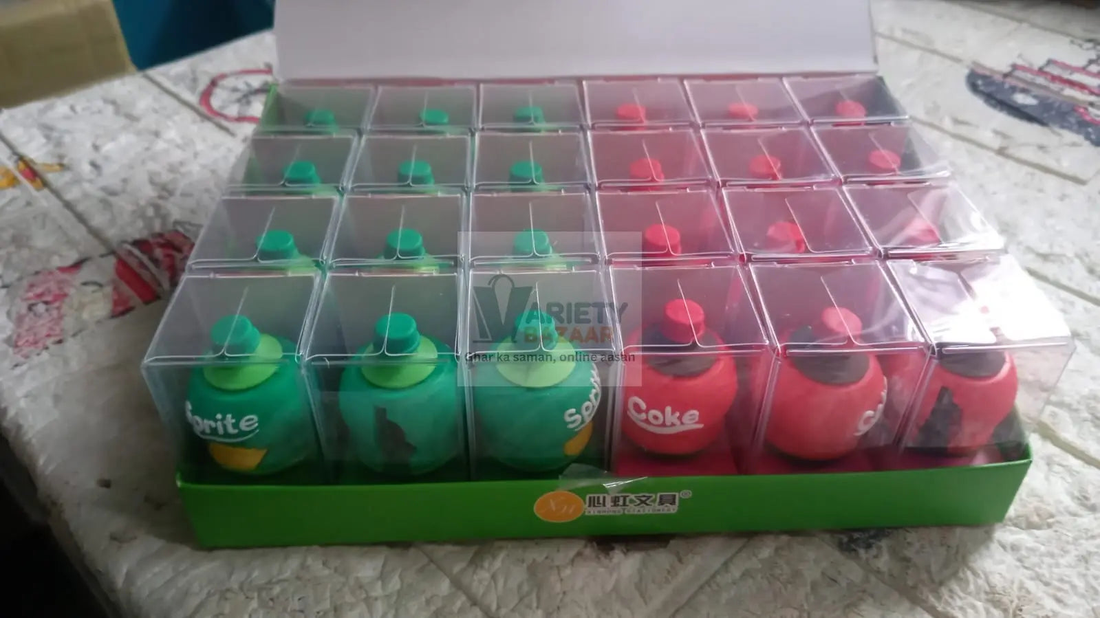 2-in-1 3D Cold Drink Bottle Shape Rubber Pencil Sharpener and Eraser Set, Stationery for Kids School Boys Girls, Birthday Return Gifts (24 Pcs Set & 1 Pc ) Travel Sahayak