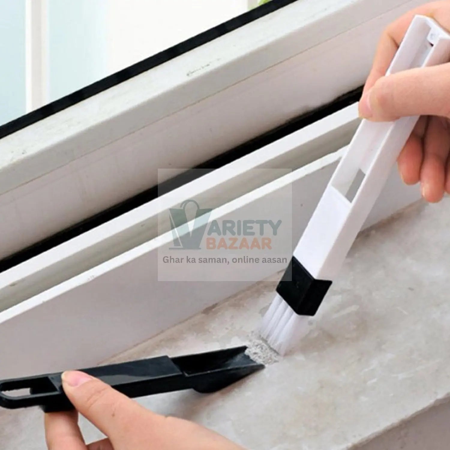 2 in 1 Multi-Function Plastic Window Slot Wardrobe Dust Removal Cleaning Brush Variety Bazaar
