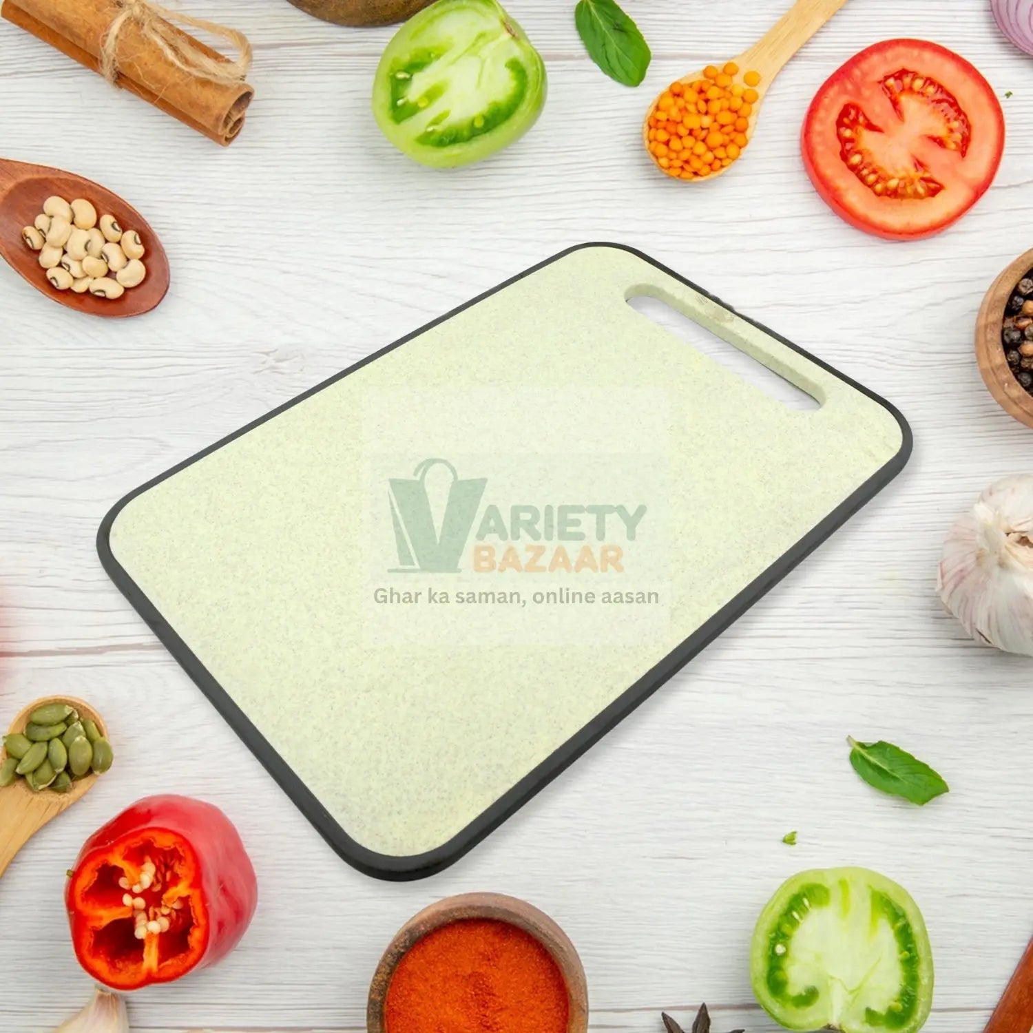 2053 Plastic Big Size Kitchen Chopping Board Household Cutting Board Knife Board Vegetable Cutting and Fruit Multi-purpose Plastic Sticky Board Cutting board (37x25Cm) Travel Sahayak