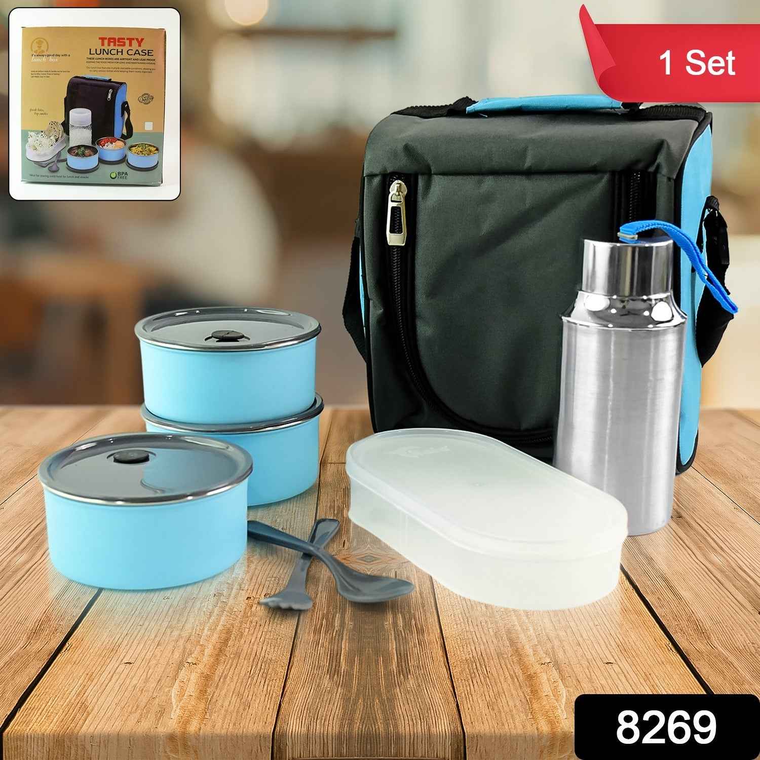 Tasty Lunch Case Set with Insulated Carry Bag
