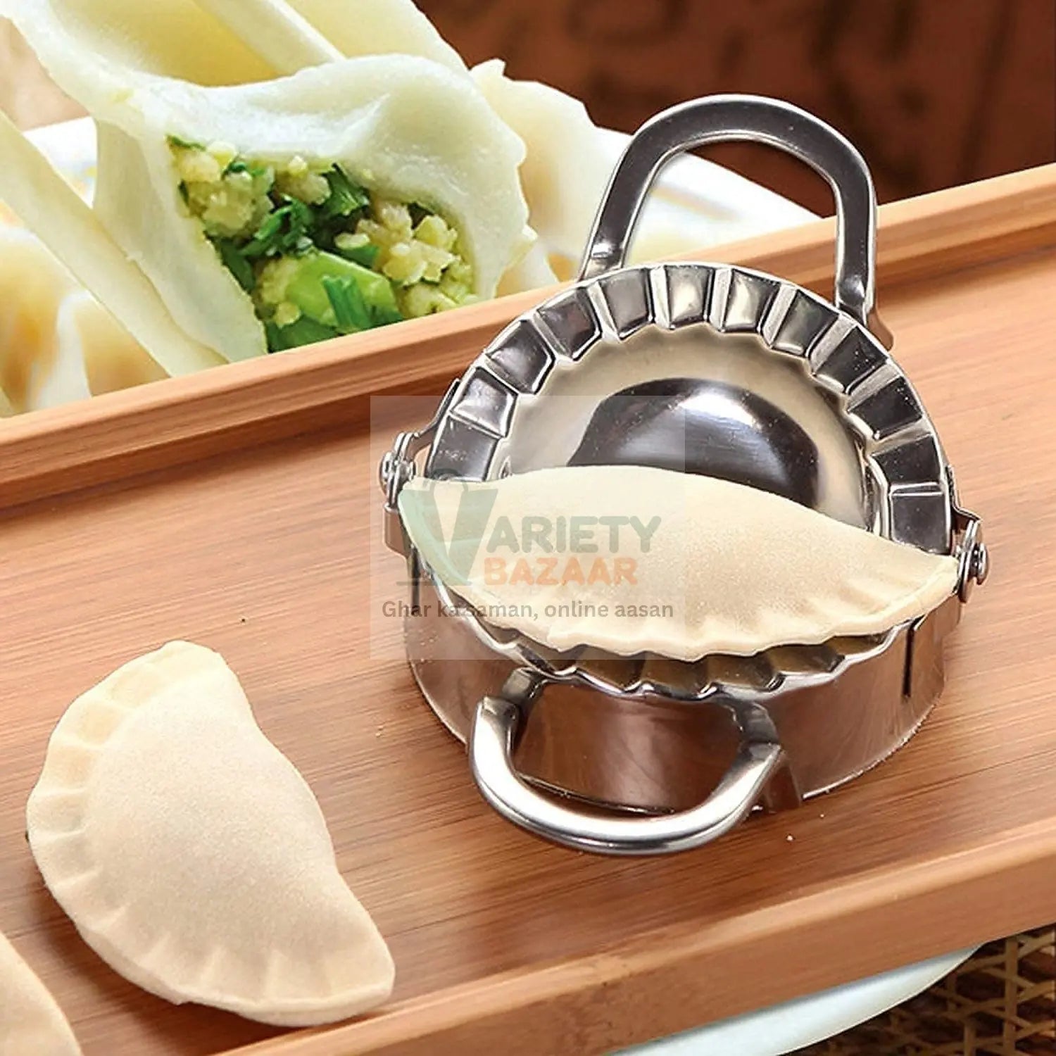 2389 Dumpling Mold, Never Rusty Strong Convenient Stainless Steel Dumpling Maker Durable for Home (1 Pc) Travel Sahayak