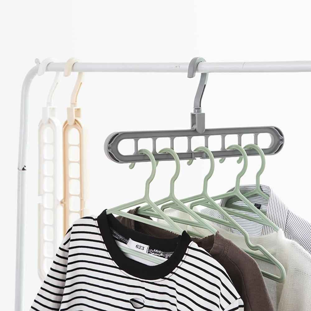 238 9 Hole Plastic Hanger Hanging Hook Indoor Wardrobe Clothes Organization Storage Balcony Windowsill Suit Racks