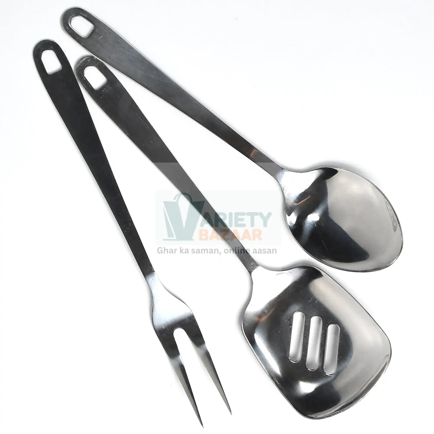2419 SERVING SPOON SET COOKING SPOON SET HIGH QUALITY PREMIUM SPOON SET ( 3PC SET ). Travel Sahayak