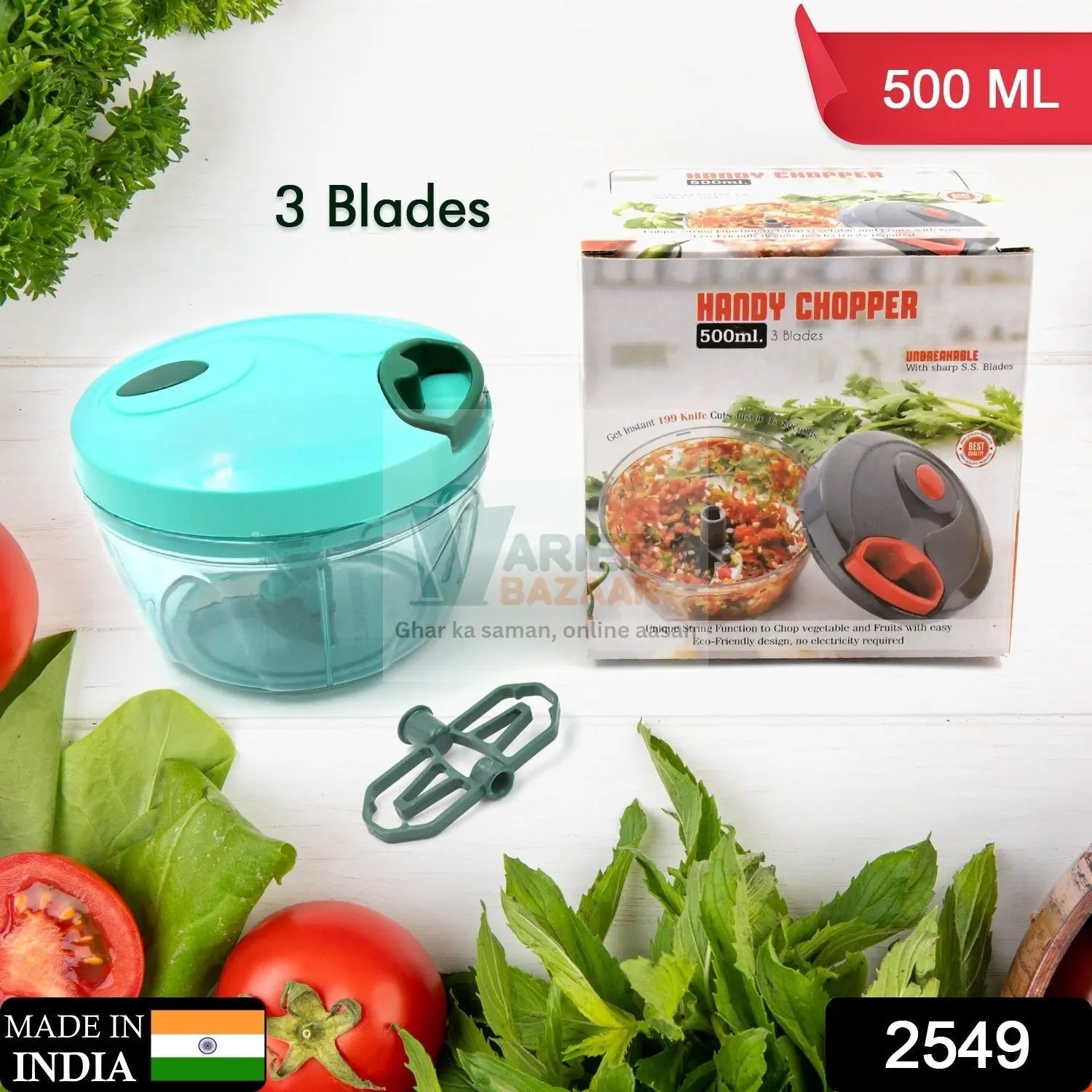 2549 manual food chopper compact powerful hand held vegetable chopper blender Travel Sahayak