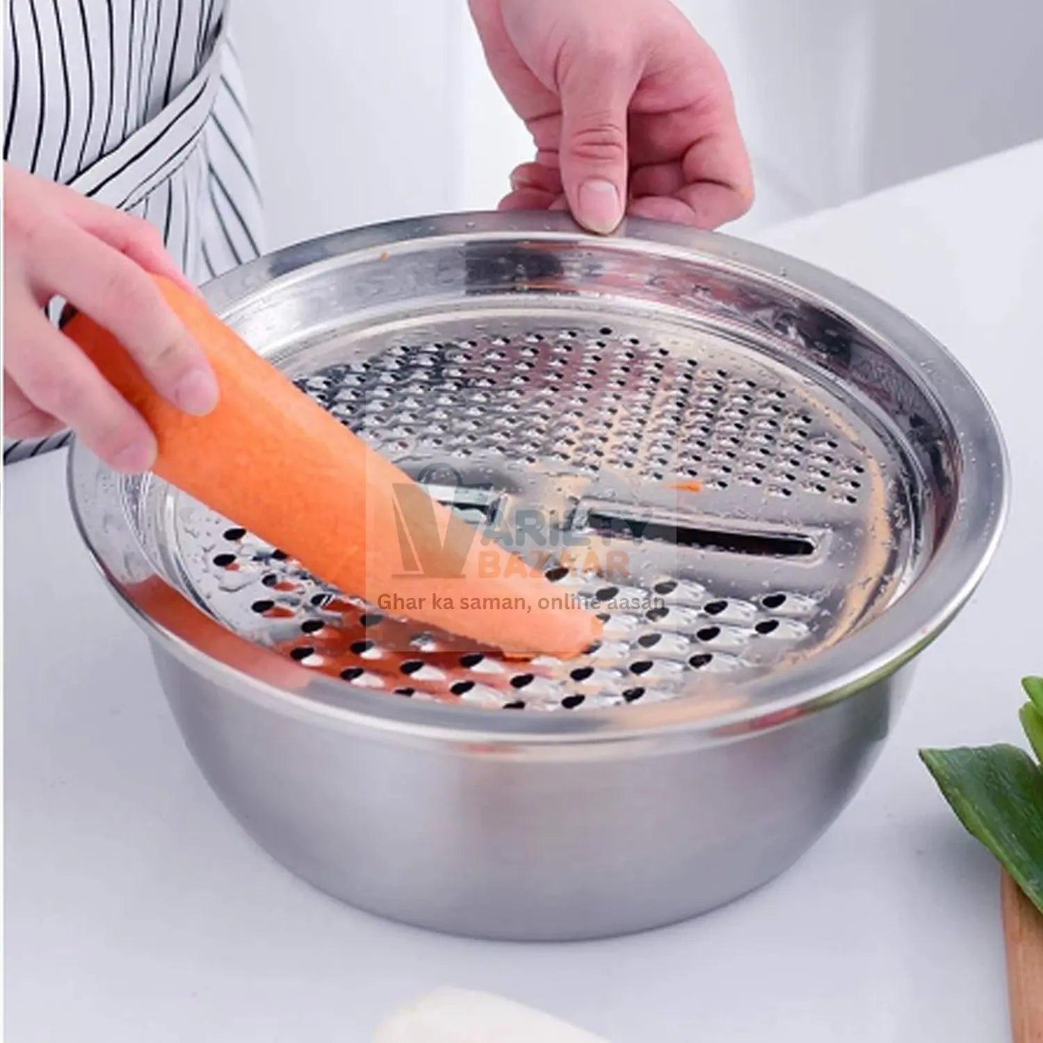 2601 3 in 1 Kitchen Multipurpose Julienne Grater Salad Maker Travel Sahayak