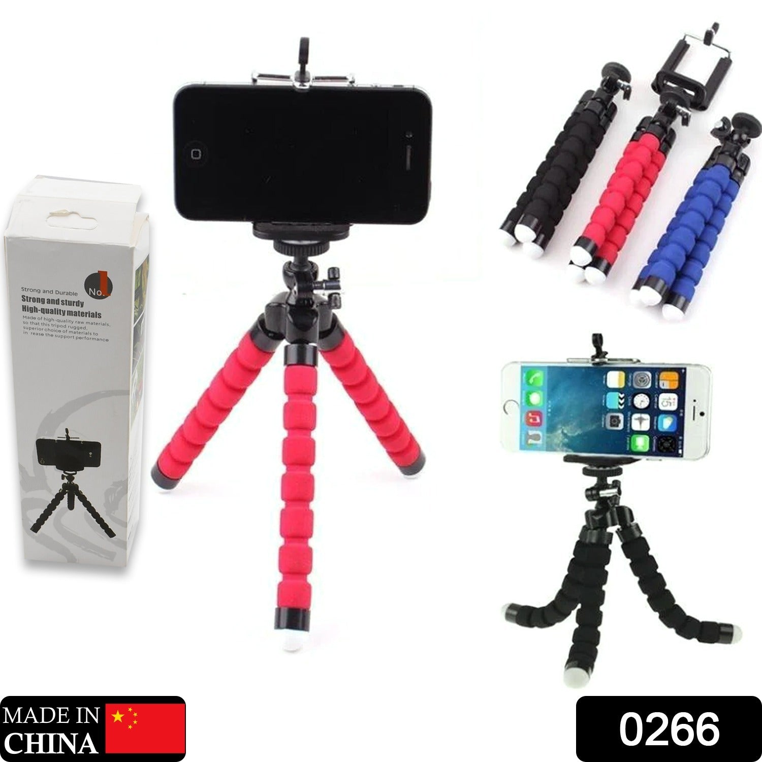 Portable Mini Octopus Tripod Stand with Phone Holder for Live Selfie, Mobile Phone Portable and Adjustable Stent Variety Bazaar