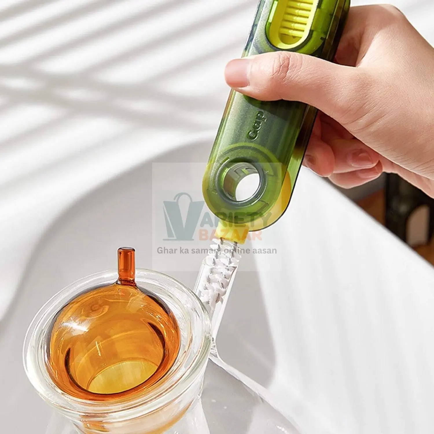 3-in-1 Multifunctional Bottle & Cup Cleaning Brush – Lid & Cover Scrubber for Kitchen (1 Pc) Variety Bazaar