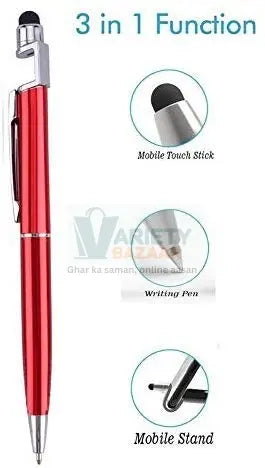 3 in 1 point Function Stylus Pen with Mobile Stand Variety Bazaar