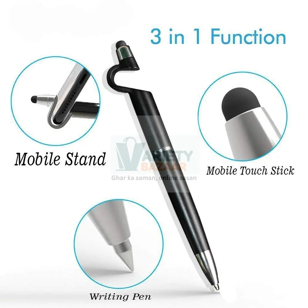 3 in 1 point Function Stylus Pen with Mobile Stand Variety Bazaar