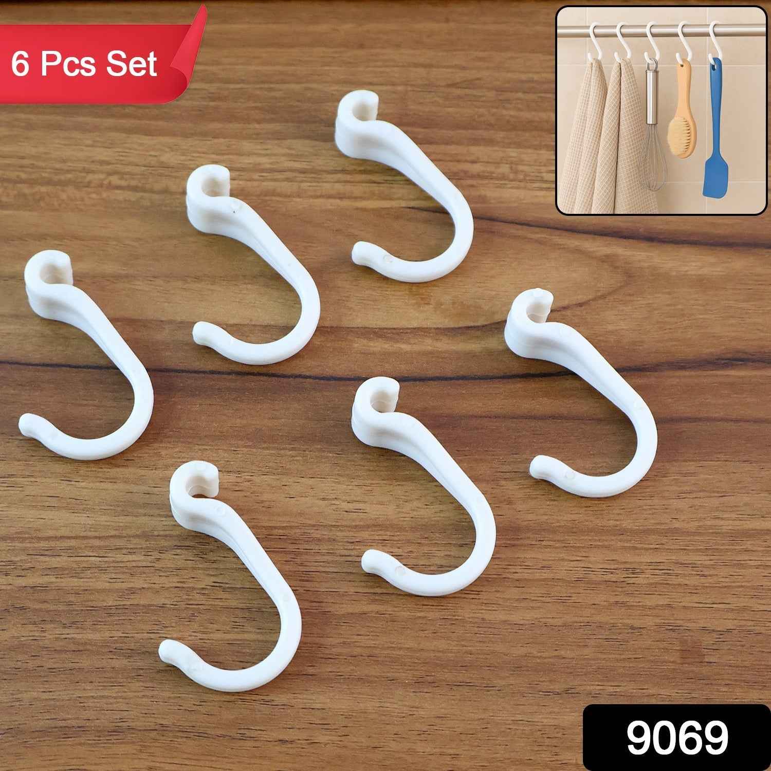 Small Plastic Hooks (6 Pc)