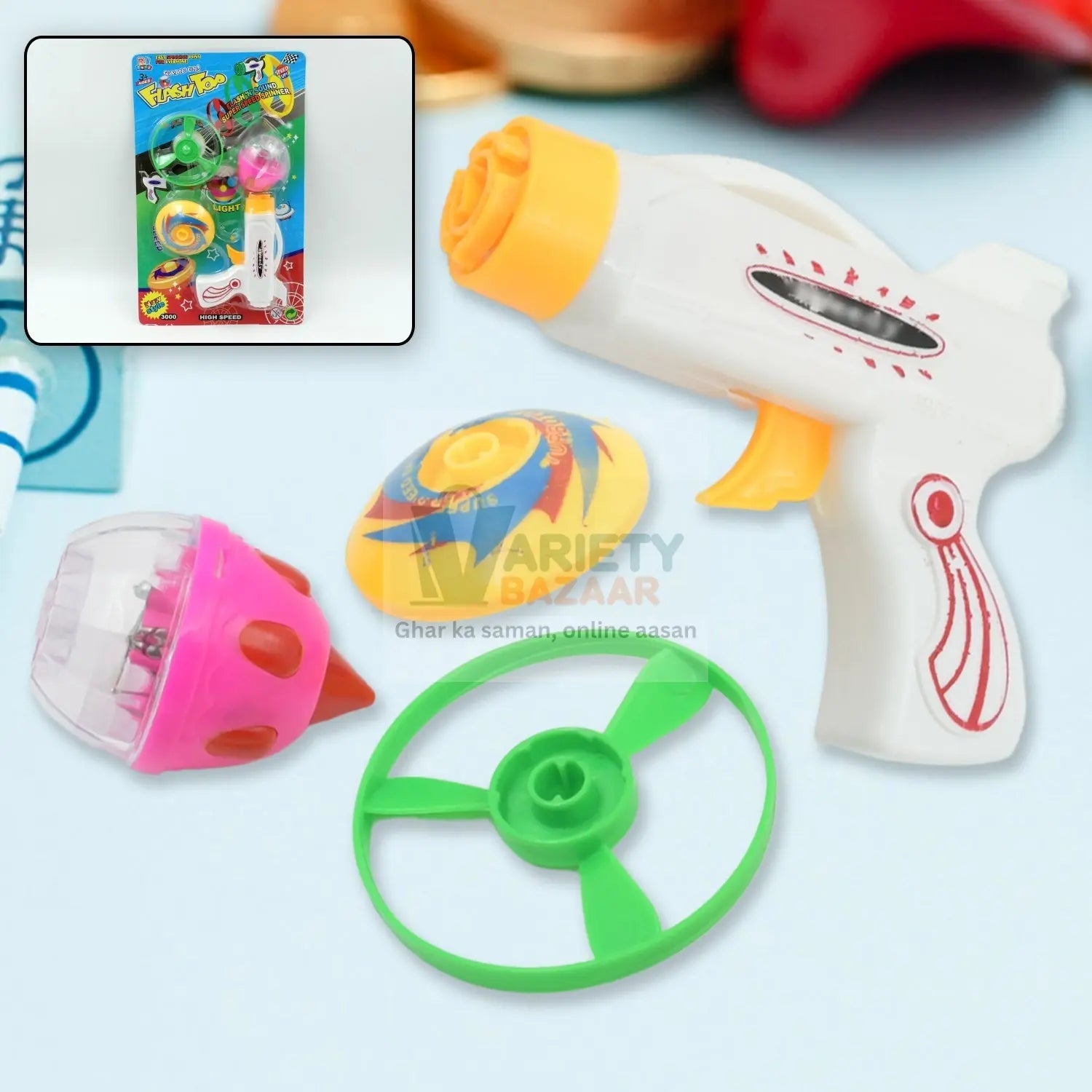 3248 Flash & Sound Super Speed Spinner Gun Set for Kids (Battery Not Included / 1 Pc ) Travel Sahayak