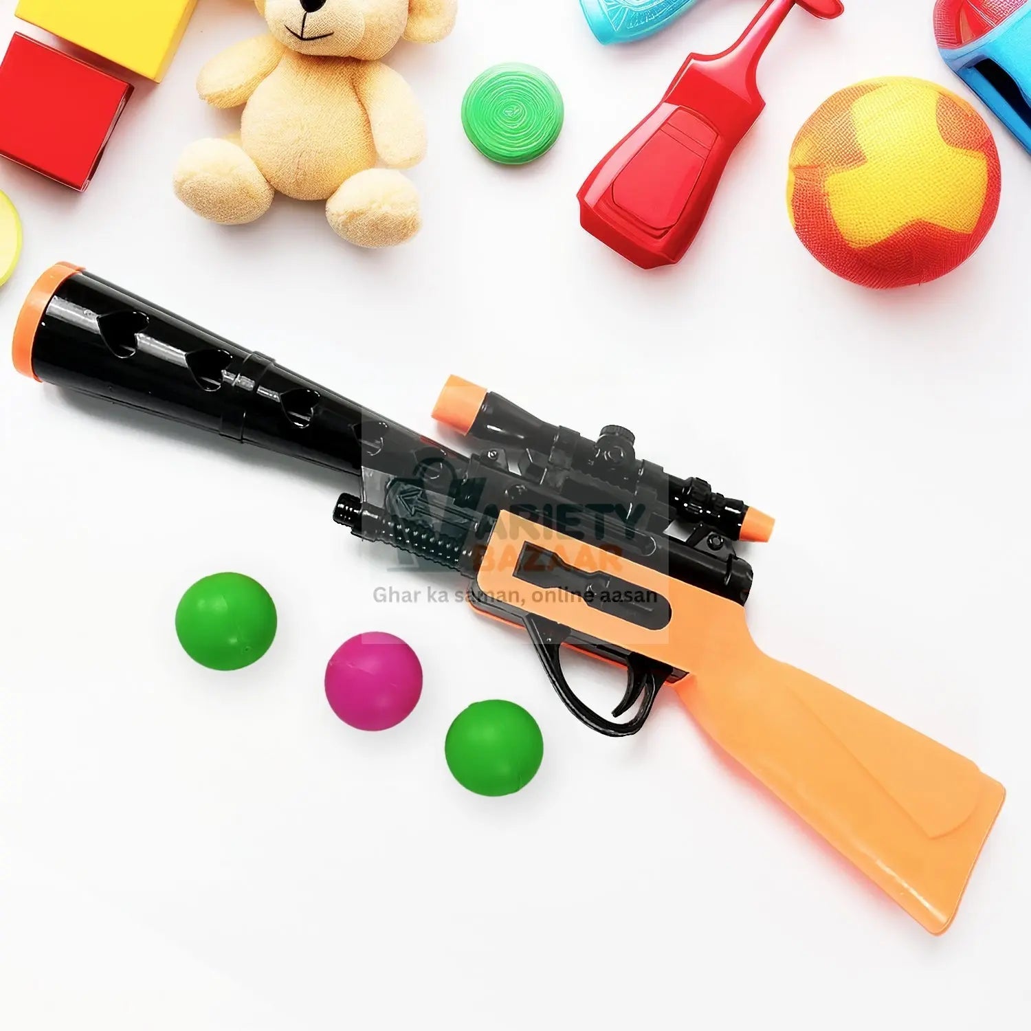 3252 Manual Big Shooting 3 Ball Gun Toy shoot super ping pong gun for kids, Plastic Balls Shooting Gun Toys For Boys Kids High Quality Gun Travel Sahayak