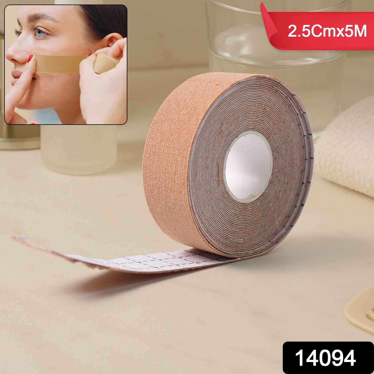 Face Lifting Tape, Myofascial Face Tightening Tape, 2.5 cm x 5 m Approx (1 Pc)