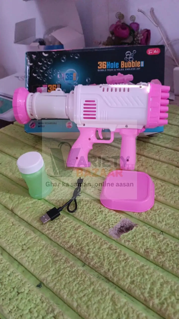 36 Holes Big Rechargeable Powerful Machine Bubble Gun Toys (1 Set) Variety Bazaar