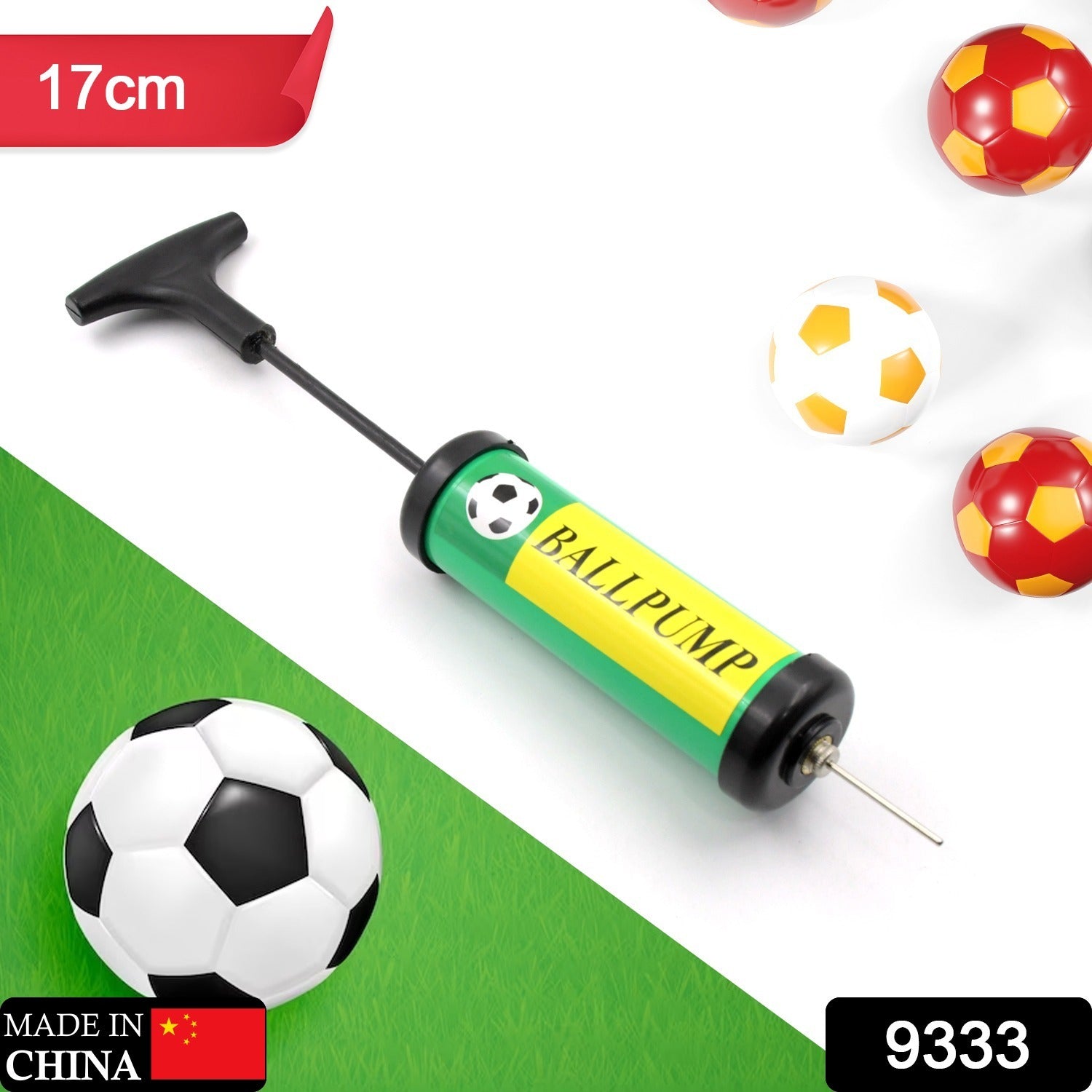 Inflator Air Ball Pump Soft Bouncing Ball Development Kids Toy, Sports Plastic Pump for Soccer, Basketball, Football, Volleyball Ball (17 Cm) Variety Bazaar