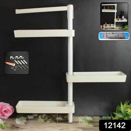 Kitchen Organization Rotating Shelf Storage Racks Multipurpose Adjustable (1 Set)