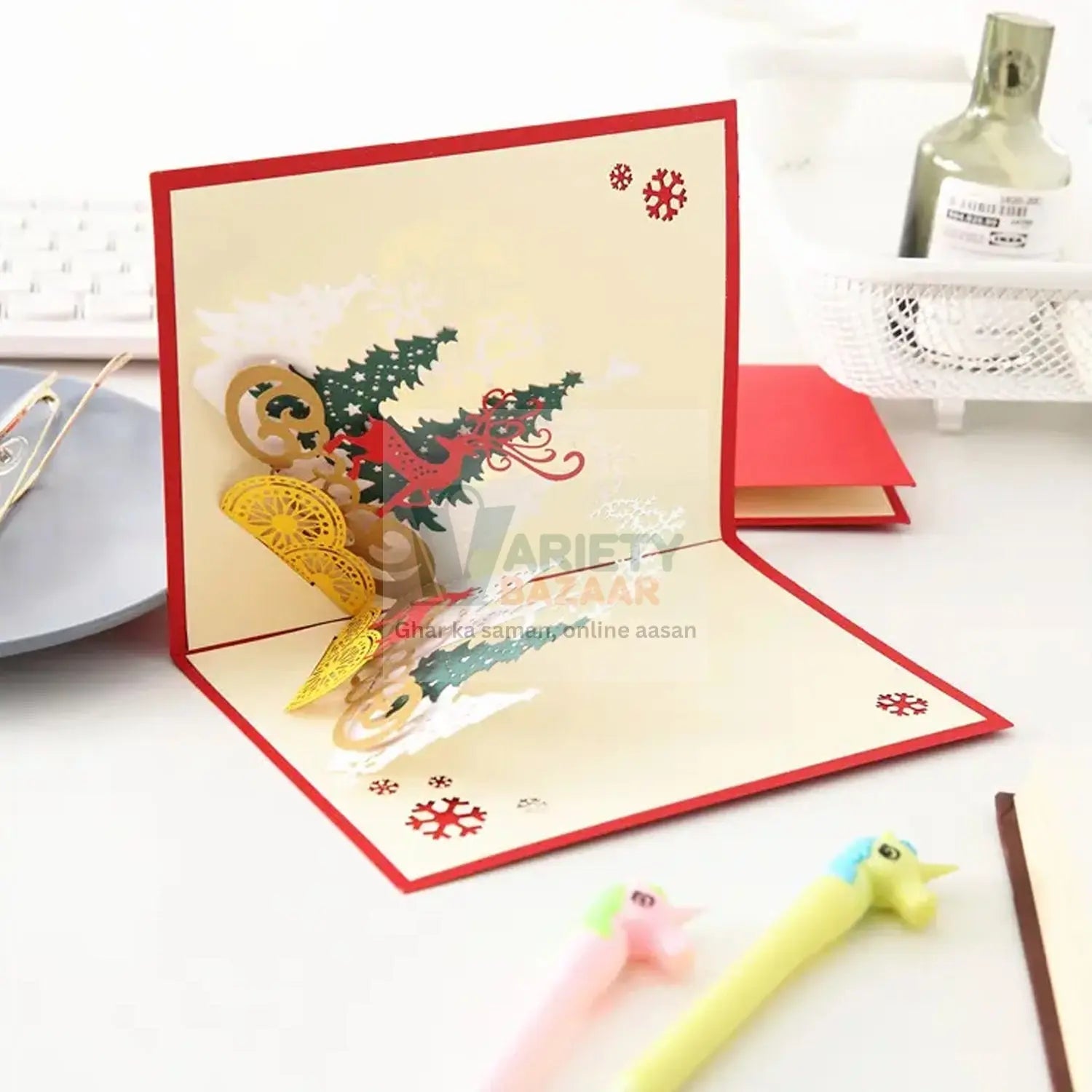 3D Paper Wish Card High Quality Paper Card All Design Card Good Wishing Card (All 3D Card Birthday, Christmas Card,  Cartoon Card, Love Heart Card) (1 Pc) Travel Sahayak