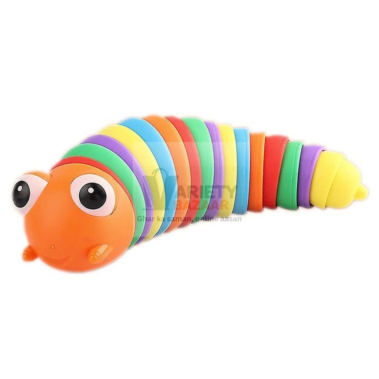 3D Rainbow Color Plastic Slug Fidget Toys, Stress Relieving Toy, Sensory Slug Toy for Boys and Girls, Finger slug Toy, for Autistic, Caterpillar Fidget Toys Stress Relief Gifts for Toddlers Kids Adults  (1 Pc) travel sahayak