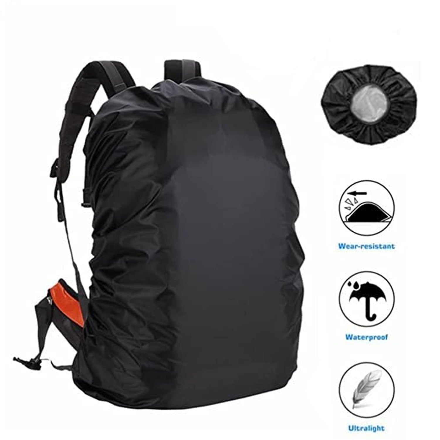 4100 Heavy Waterproof Nylon Rain Cover/Dust Cover - Elastic Adjustable for Laptop Bags and Backpacks, School Bag Waterproof Cover, Dust Proof, Backpack, Laptop Bag Cover (1Pc) Travel Sahayak