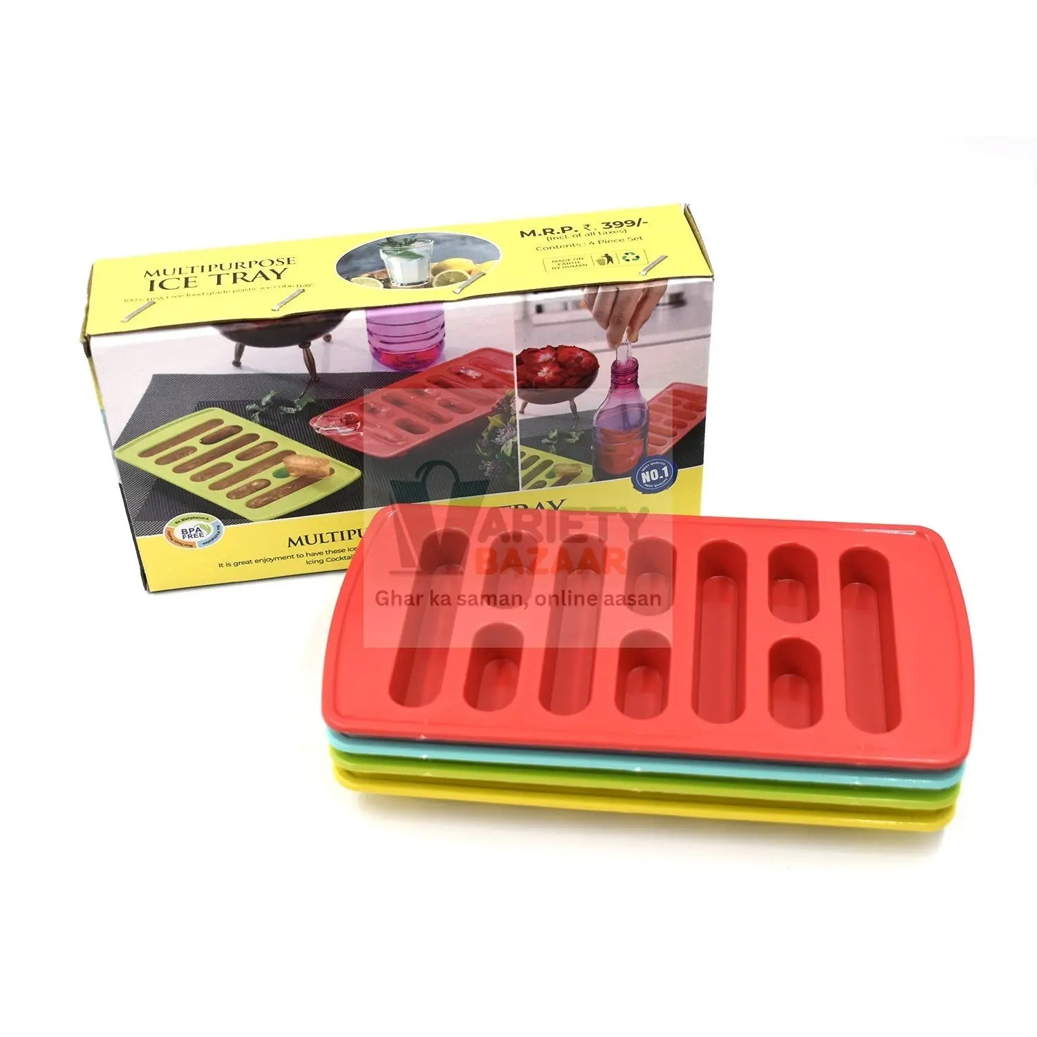 4-Piece Fancy Ice Tray – Versatile Household Ice Maker Variety Bazaar