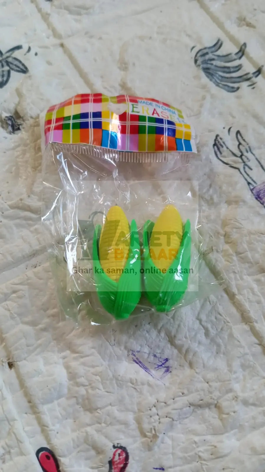 4116 Corn Shape Eraser High Qulaity Eraser School Use Fancy Earser ( 2 Pc Set ) Travel Sahayak