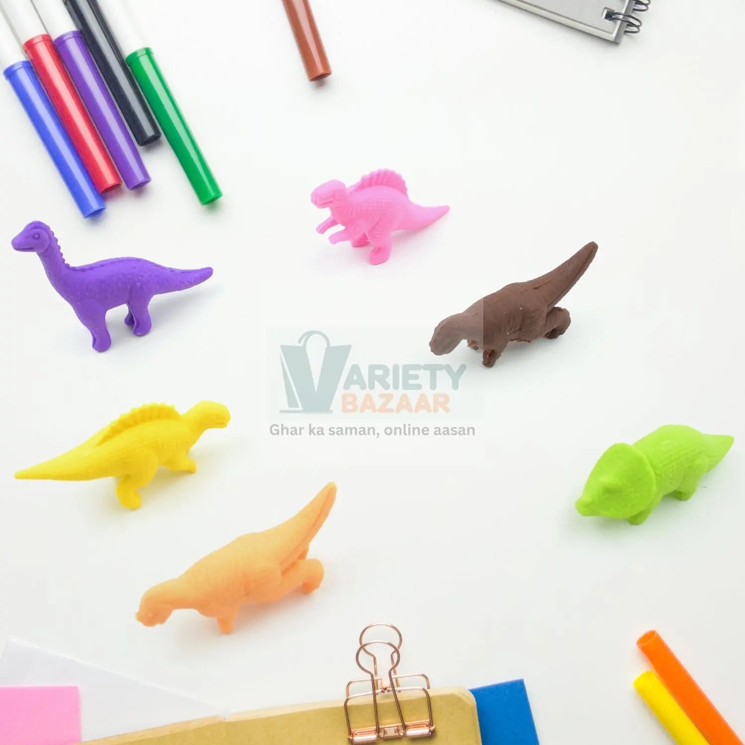 4118 Dinosaur Shaped Erasers Animal Erasers for Kids, Dinosaur Erasers Puzzle 3D Eraser, Mini Eraser Dinosaur Toys, Desk Pets for Students Classroom Prizes Class Rewards Party Favors (6 Pcs Set ) Travel Sahayak