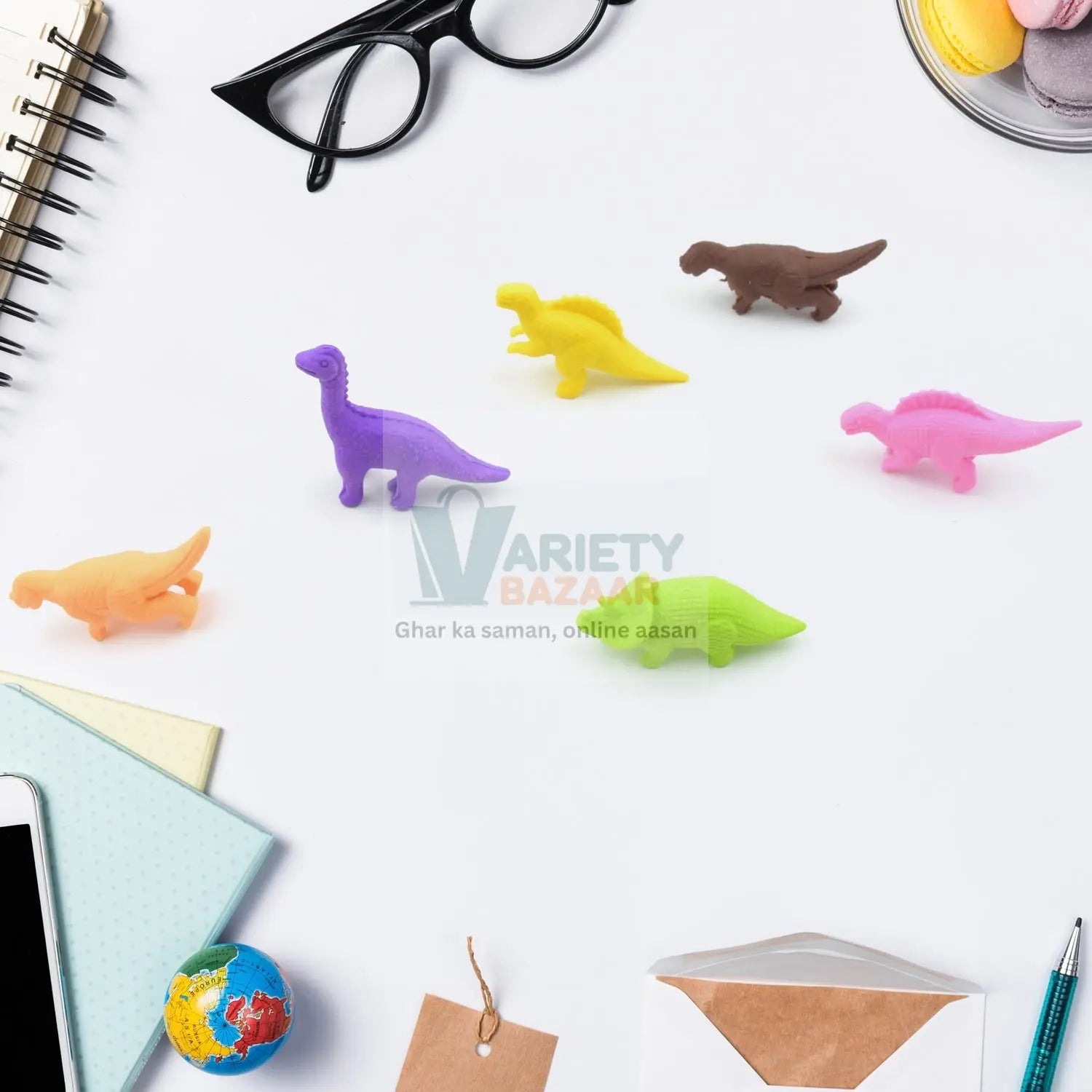 4118 Dinosaur Shaped Erasers Animal Erasers for Kids, Dinosaur Erasers Puzzle 3D Eraser, Mini Eraser Dinosaur Toys, Desk Pets for Students Classroom Prizes Class Rewards Party Favors (6 Pcs Set ) Travel Sahayak