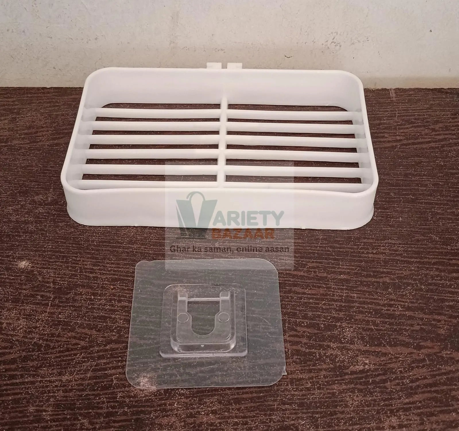 4194 Soap Dish Holder for Bathroom Shower Wall Mounted Self Adhesive Soap Holder Saver Tray-Plastic Sponge Holder for Kitchen Storage Rack Soap Box (Plastic Box) Travel Sahayak