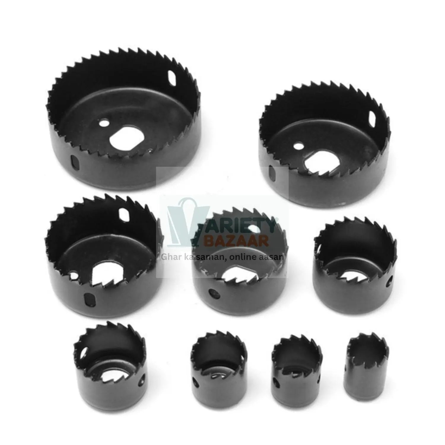 428 Wood Hole Saw Cutting Set (11 pcs, 19-64mm, Multicolour) Travel Sahayak