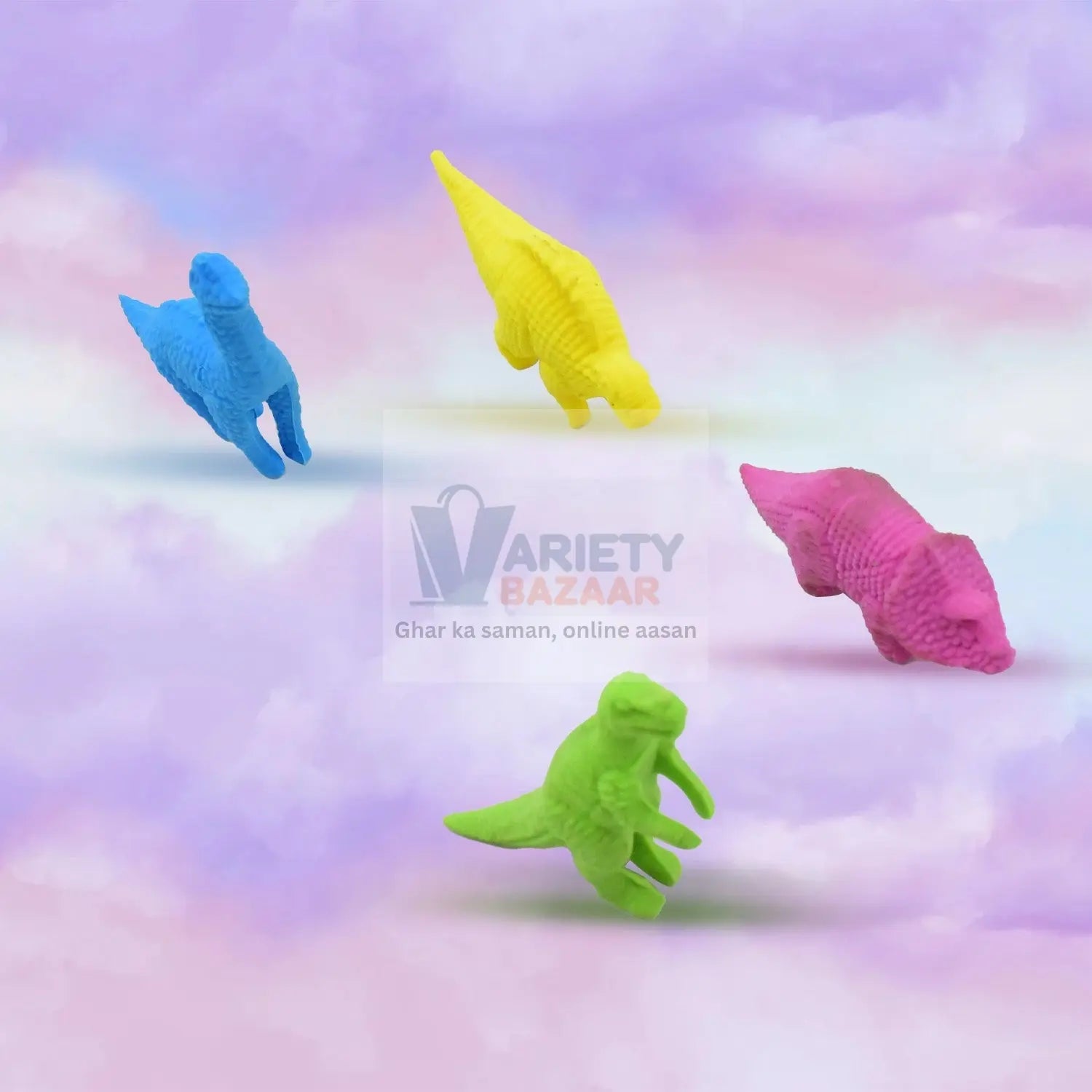 4310 Small Dinosaur Shaped Erasers Animal Erasers for Kids, Dinosaur Erasers Puzzle 3D Eraser, Desk Pets for Students, Soft Non-Dust Stationery Activity Toy, for School Supplies (4 Pc Set) Travel Sahayak