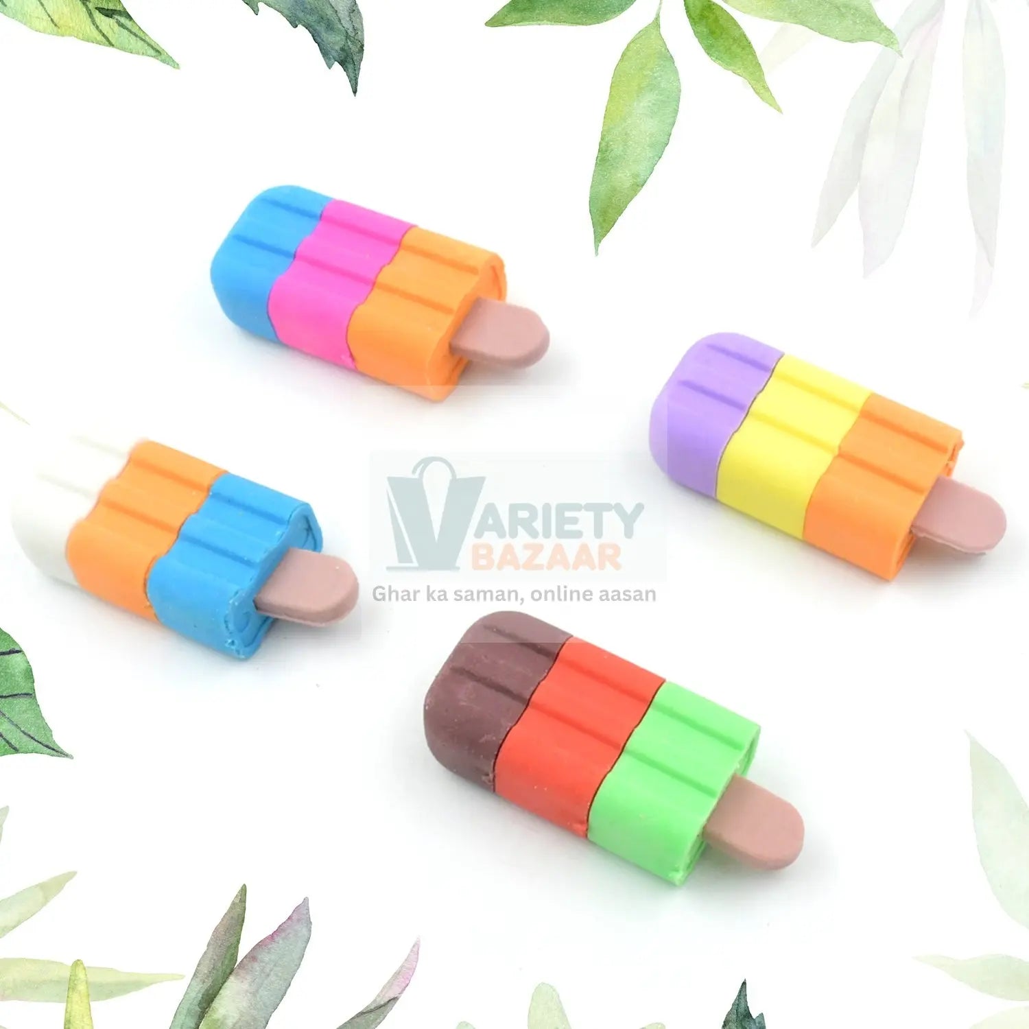 4349 Ice cream Shape Eraser for Girls & Boys 3D Eraser for School B'Day Return Gift Ice Cream Theme Shape Erasers Pencils Set for Kids Educational Stationary kit, School Supplies (1 Set 4 Pc) Travel Sahayak