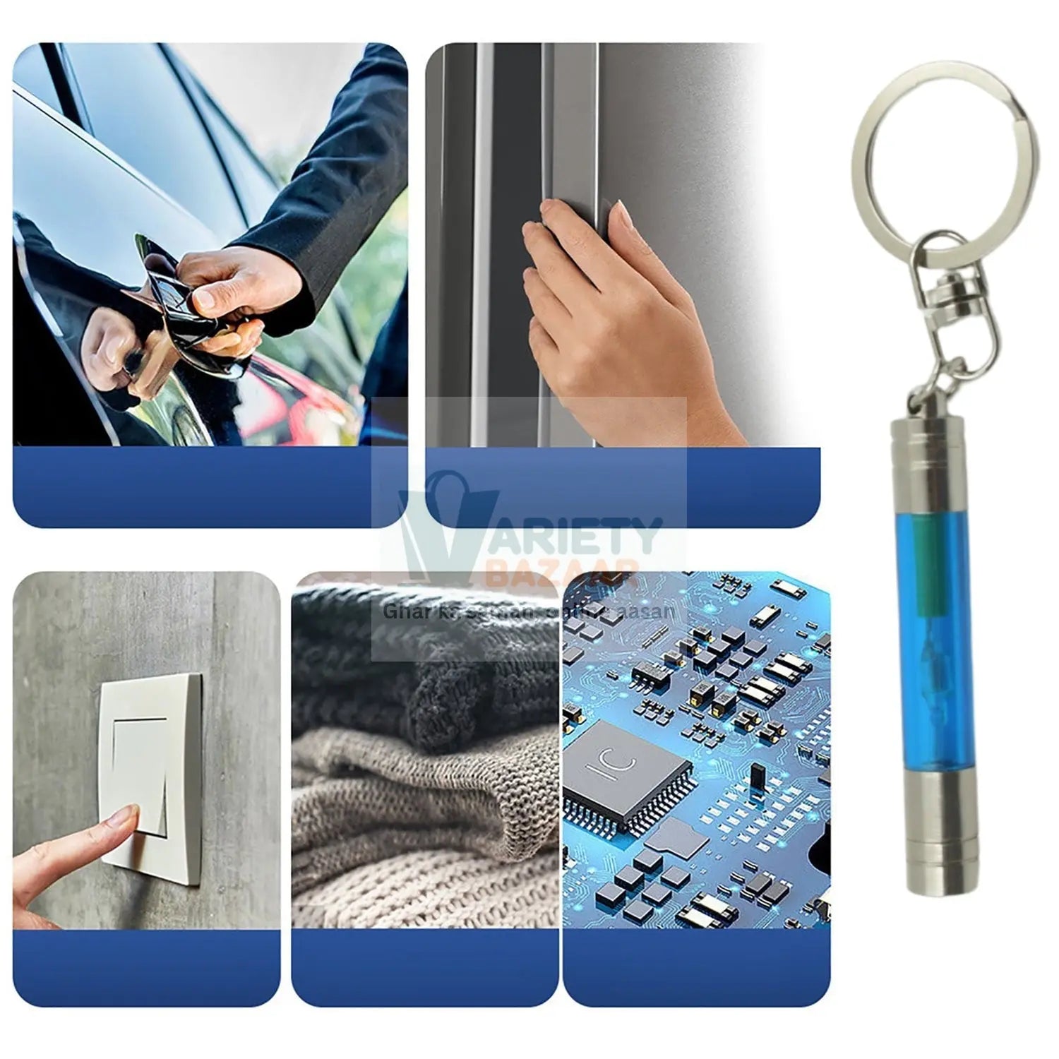 4361 Static Electricity Eliminator Remover Key Chain for Car, High Voltage Anti Static Keychain Car Body Static Eliminator Static Discharger Keychain Key Holder for Pants (1 Pc ) Travel Sahayak